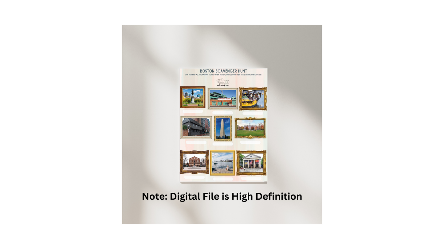 Boston Treasure Hunt for Kids Printable PDF