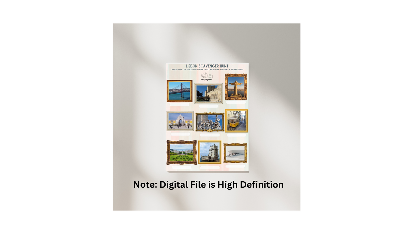 Lisbon Treasure Hunt for Kids Printable PDF