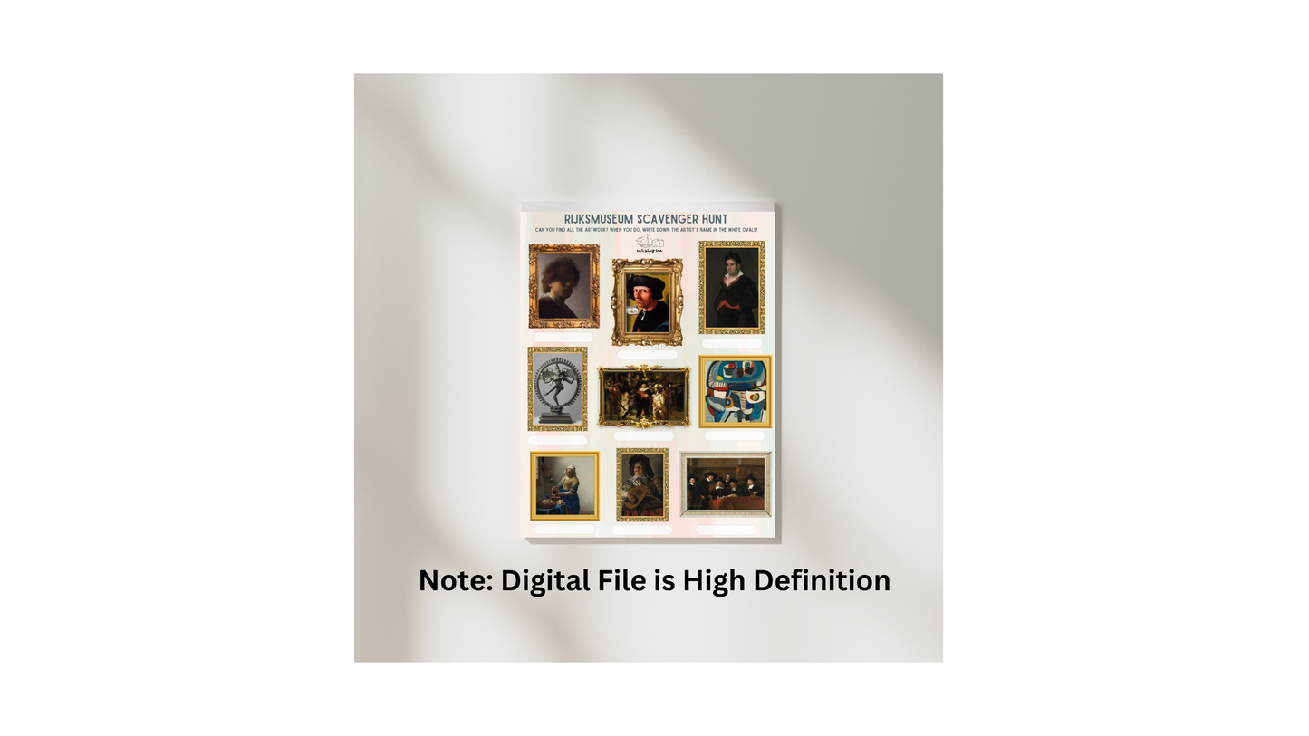 Amsterdam Treasure Hunt for Kids 3-Pack (City, Rijksmuseum, and Van Gogh Museum) Printable PDFs