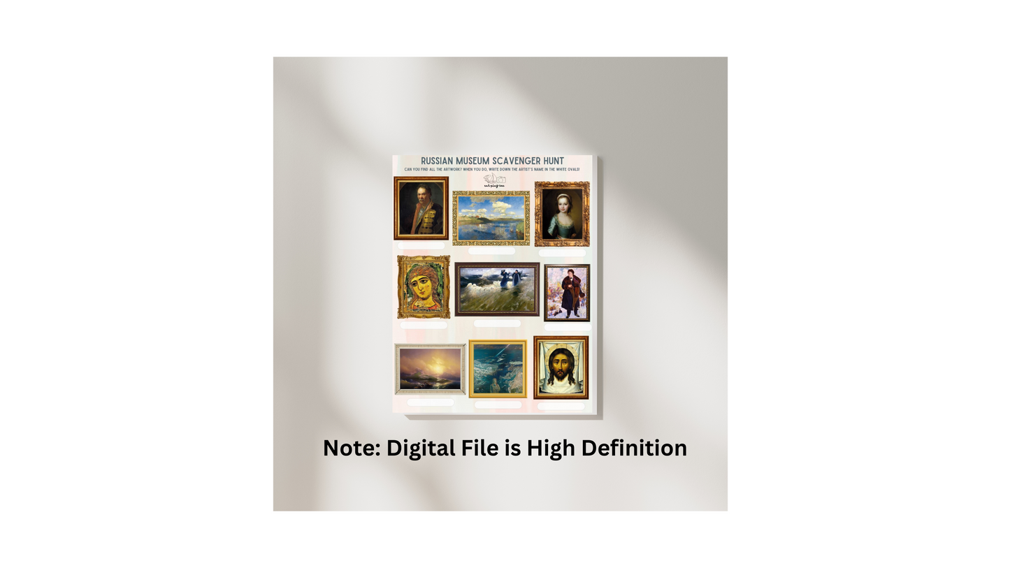 Russian Museum of Saint Petersburg Treasure Hunt for Kids Printable PDF